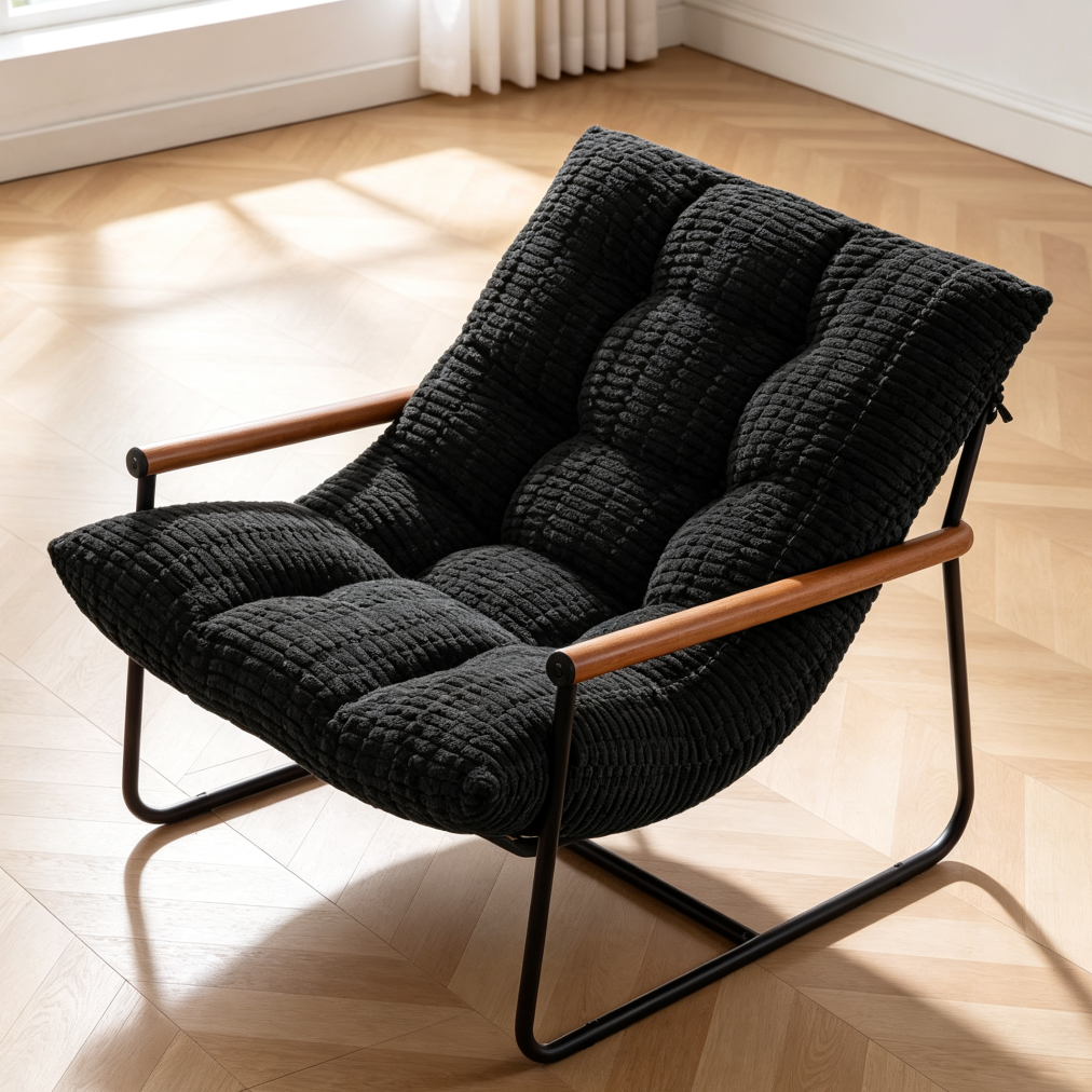 Modern Tufted Accent Chair with Metal Frame - Image 2