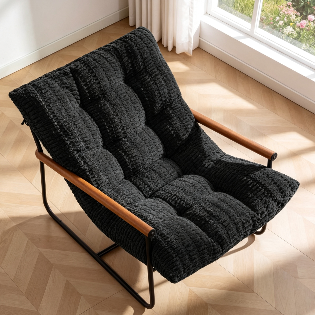 Modern Tufted Accent Chair with Metal Frame