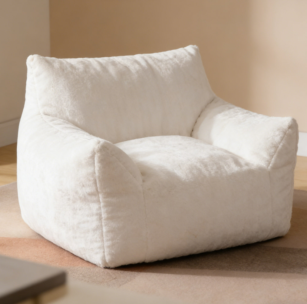 Plush Cloud Mini Beanbag Chair with Armrests - Image 2