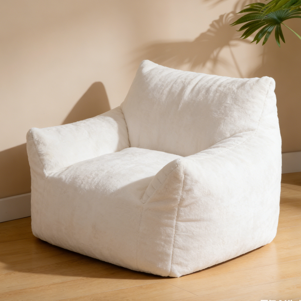 Plush Cloud Mini Beanbag Chair with Armrests