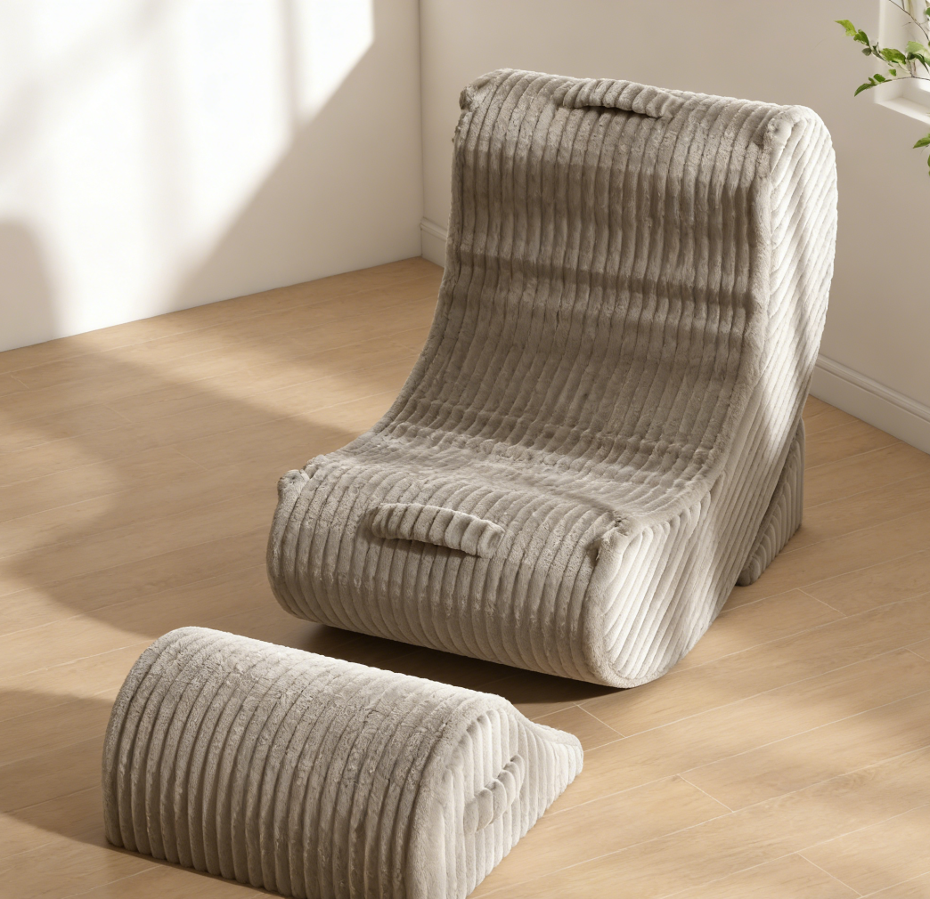 Khaki Memory Foam Mini Beanbag Chair - Image 2