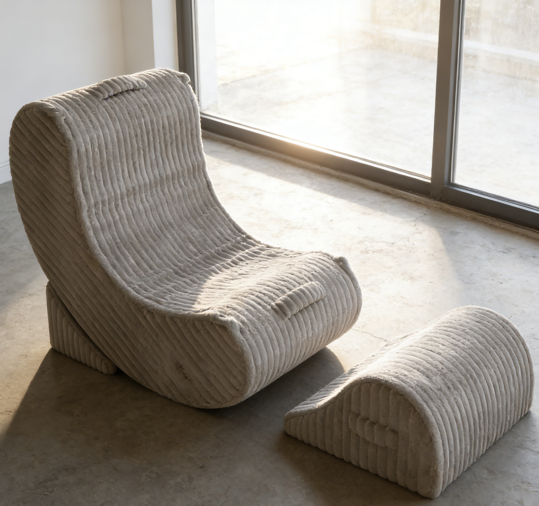 Khaki Memory Foam Mini Beanbag Chair