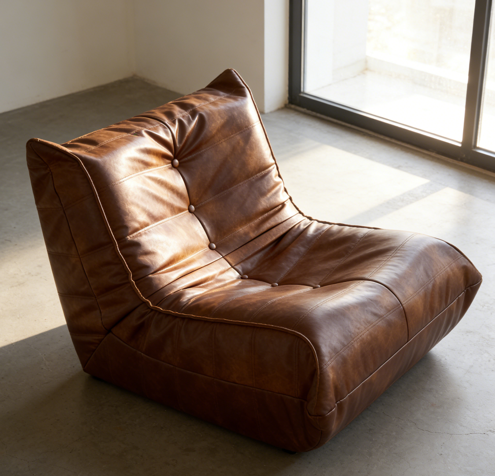 Brown Memory Foam Mini Beanbag Chair - Image 2