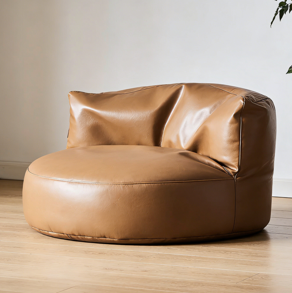 Stain-Resistant Leather Sofa-Style Mini Beanbag Chair - Image 2