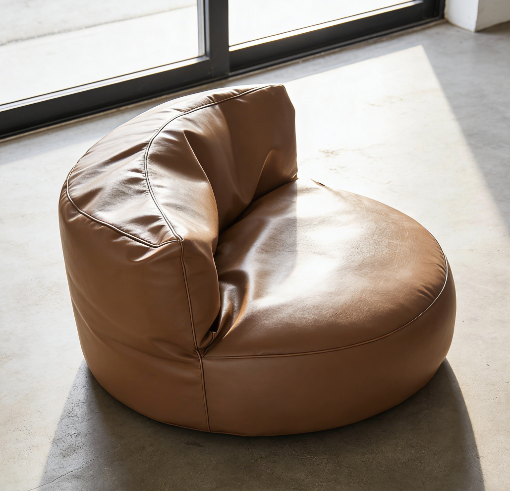 Stain-Resistant Leather Sofa-Style Mini Beanbag Chair