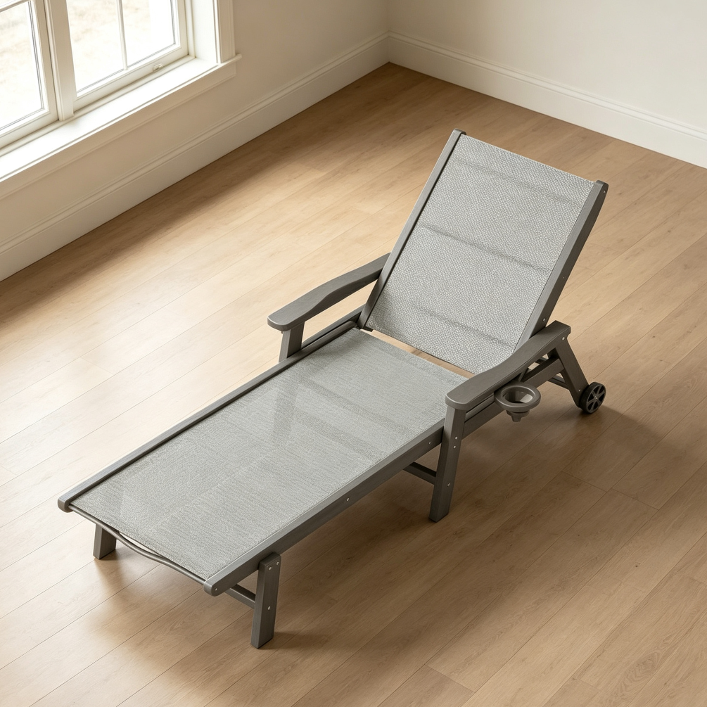 HDPE Chaise Lounge Chair with Wheels