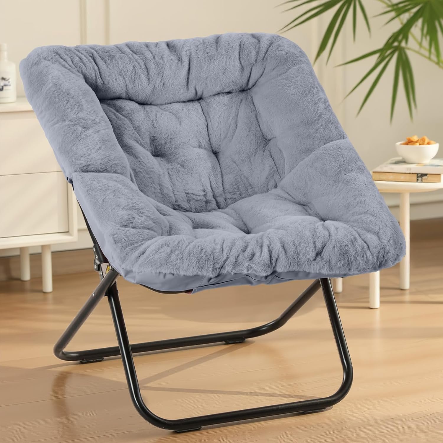 XL Faux Fur Foldable Lounge Chair