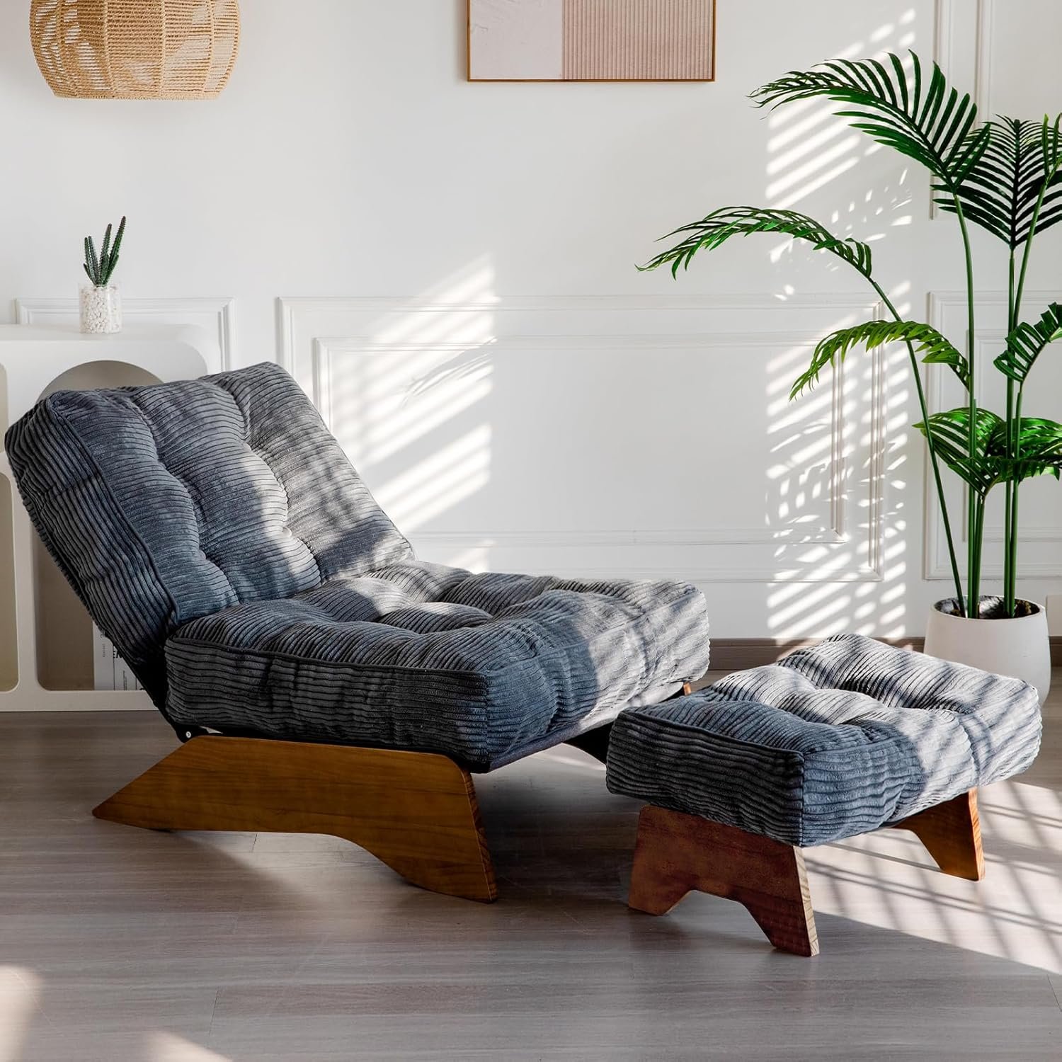 Accent Chair with Ottoman & Adjustable Backrest